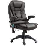 HOMCOM High Back Executive Massage Office Chair with 6 Point Vibration, 5 Modes, Faux Leather Heated Reclining Desk Chair