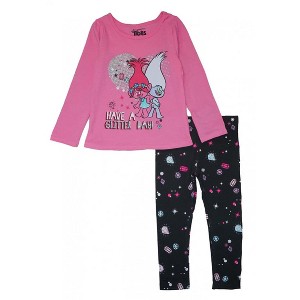 DreamWorks Trolls Little Girls' 2-Piece Long Sleeve Top and Legging Sets - 1 of 3