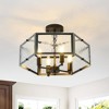PAKOKULA Modern 17.72 in. 6-Light Black Glam Semi-Flush MountCeiling Light with Hammered Water Glass Shade - 2 of 4