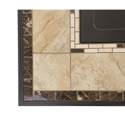 Bronze Square Tile Top Gas Fire Pit Table