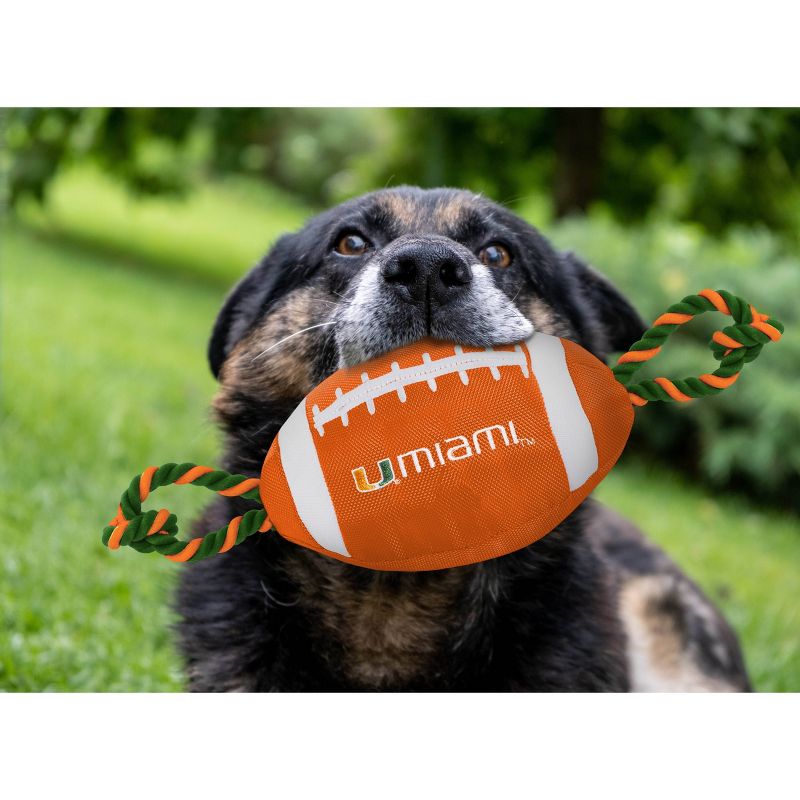 NCAA Miami Hurricanes Nylon Football Dog Toy, 2 of 5