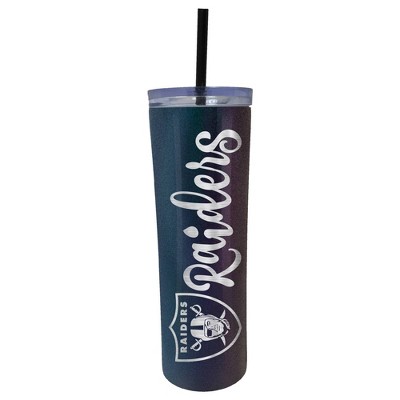 NFL Las Vegas Raiders 20oz Onyx Skinny Tumbler with Straw