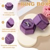 Unique Bargains Velvet Vintage Ring Display 2 Slot Hexagon Jewelry Storage Box - 3 of 4