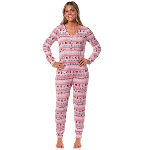 Gilmore Girls Women's Christmas Waffle Union Suit One Piece Sleep Pajamas - 1 of 4