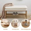 CAVINAS Modern 2-Tier Linen Ottoman Bench with Storage Shelf,Upholstered Storage Bench for Entryway,Living Room - 2 of 4