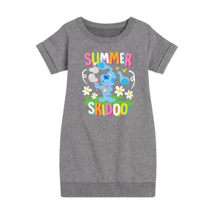 Girls' - Blue's Clues & You! - Summer Skidoo Graphic Short Sleeve Fleece Dress - 1 of 3