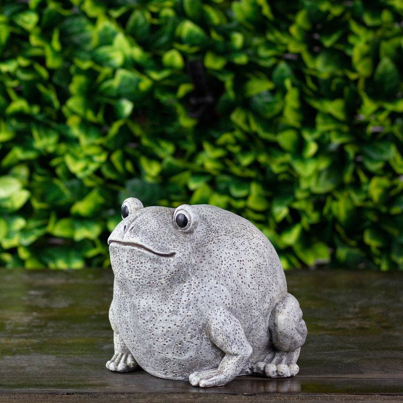 Roman 5.75" Frog Figurine Outdoor Garden Statue - White/Brown, 2 of 6
