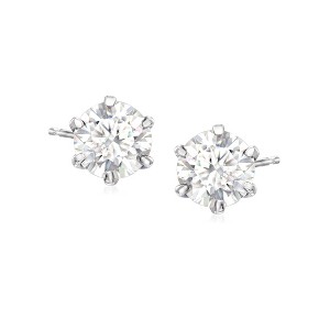 Ross-Simons 2.00 ct. t.w. Moissanite Stud Earrings in Sterling Silver - 1 of 4