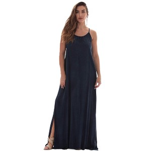 Riviera Sun Womens Tie-Dye Spaghetti Strap Open-Back Maxi Dress  Boho Beach Cover-Up & Casual Summer Sundress - 1 of 1