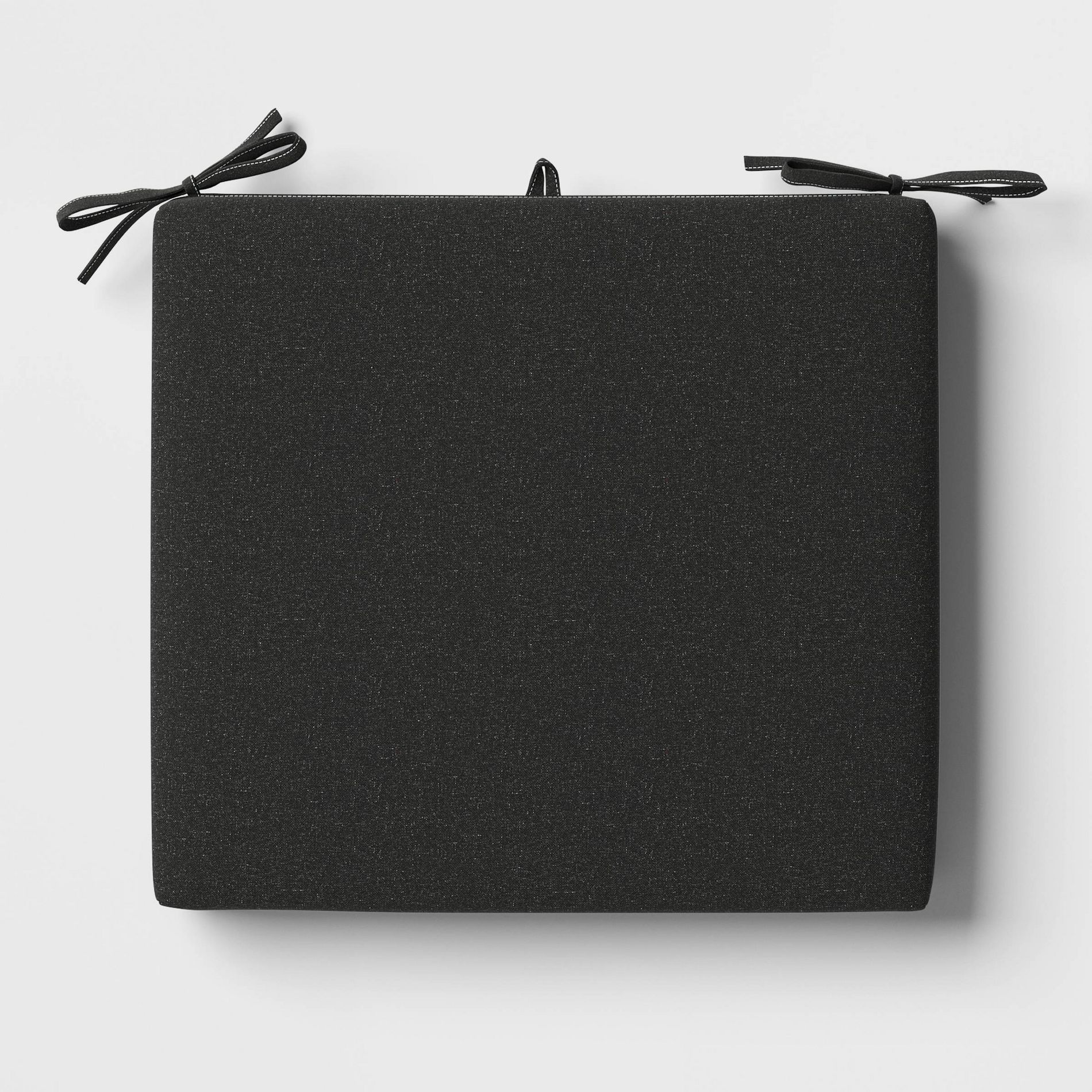 18"x20" Solid Woven Outdoor Chair Seat Cushion Black - Threshold™