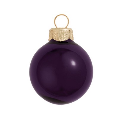 Northlight 28ct Shiny Glass Ball Christmas Ornament Set 2" - Purple