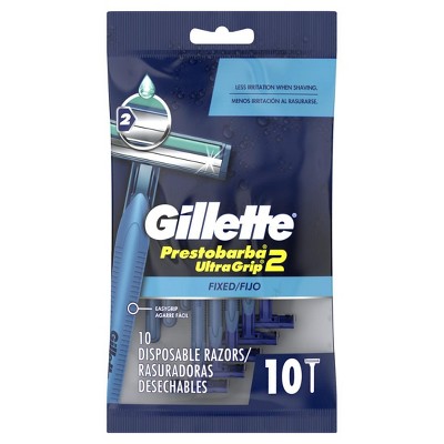 Gillette Prestobarba2 UltraGrip Fixed Men’s Disposable Razors, 10 Count