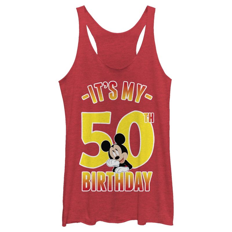 Women's Mickey & Friends It's My 50th Birthday Racerback Tank Top, 1 of 5