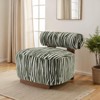 Sapphtopaz Zebra Strips Accent Chair with Cylindrical Back Chenille Upholstered Cozy Chair with Wood Frame Cute Chair for Living Room, Bedroom - 2 of 4