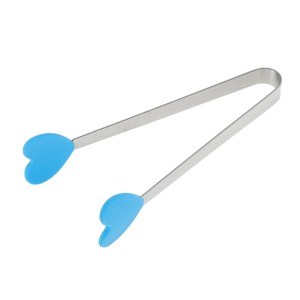 Unique Bargains Pcs Food Tongs Heart-Shaped Ice & Food Tongs Dishwasher Safe Stainless Steel Silicone 5 Inch 1 Pcs - 1 of 3
