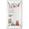 Sweet Jojo Designs Boy Girl Gender Neutral Unisex Photo Op Fitted Crib Sheet Watercolor Woodland Forest Animals Orange Green and Brown - 2 of 4