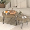 Airsurfer 27.56'' Round Nesting Coffee Table Set of 2, Circular Nesting End Table Set, Round Marble Tabletop, and Metal Base for Living Room - 4 of 4