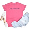 Simply Sage Market Embroidered I Just Work Here Garment Dyed Tee - L - Crunchberry - 3 of 4