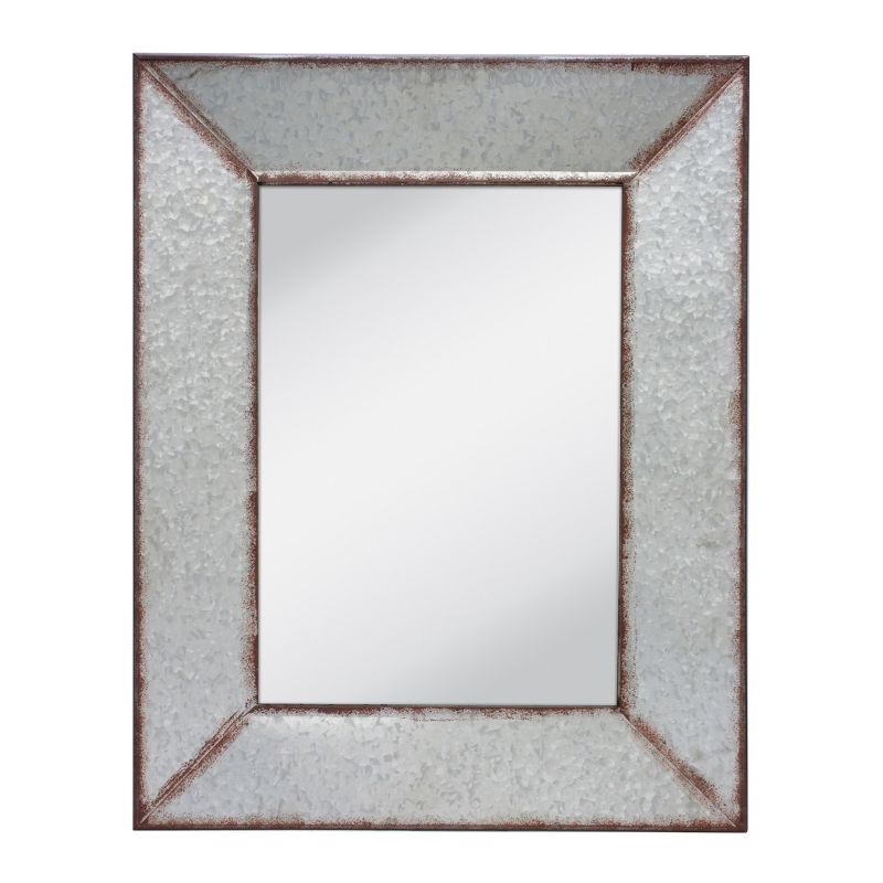 28&#34; x 22&#34; Rectangular Galvanized Metal Wall Hanging Mirror Silver - Stonebriar Collection, 3 of 7