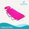 Ostrich Comfort Lounger Poolside Chair w/3 Adjustable Chair Positions & Chaise Sunbathing Beach Chair w/4 Adjustable Chair Positions, Pink - 4 of 4