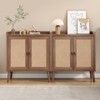 CAVINAS Buffet Cabinet with Rattan Accent Doors,Storage Cabinet with Baffle Strip Design,Sideboard Cabinet for Dining Room,Living Room - 3 of 4