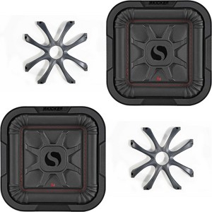 Kicker (2) 46L7T84 L7T L7-Thin 8-Inch (20cm) Subwoofer, Dual Voice Coil, 4-Ohm, 350 Watt w/ Cast Aluminum Grill Bundle - 1 of 4