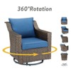 Belord 4 Pieces Rattan Patio Furniture Set, Patio Sofa Set with Patio Swivel Chair and Ottoman, Brown Wicker Furniture Ideas for Porch Deck - 4 of 4