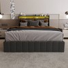 PAGED Bed Frame Modern Bed Frame with LED, 4 Under-bed Portable Storage Drawers, Wings Headboard Design, Box Spring Not Required - 2 of 4
