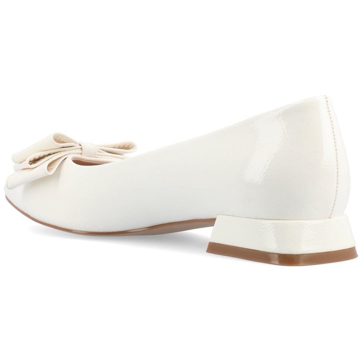 Обувь Journee Collection Women's Ophelia Slip On Pointed Toe Flats, 10 Patent/White — фото 7