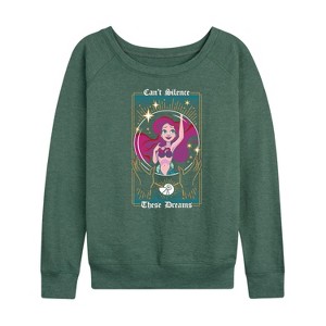 Women's - Disney Princess - Can't Silence These Dreams Lightweight French Terry Wide Neck Long Sleeve Shirt - 1 of 4