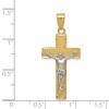 Black Bow Jewelry 14k Two Tone Gold Diamond-cut Crucifix Cross Pendant - 3 of 4