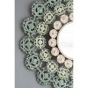 Wooakway 38" Novelty Iron Decorative Wall Mirrors Floral Accent Mirror in Green and Yellow Bathroom Vanity Mirror - 4 of 4