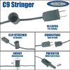 Novelty Lights 50 Feet C9/E17 Intermediate Base Christmas Stringer, Vintage Holiday Hanging Light String, 12" Spacing, SPT-1 20 Gauge Wire - 2 of 4