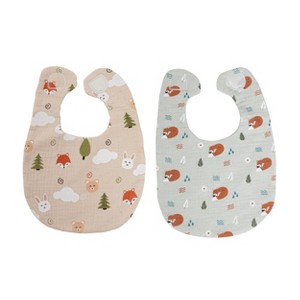 Pearhead Pearhead Woodland Muslin Bibs Set - 2pk - 1 of 4