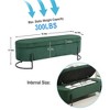 Fabric Upholstered Ottoman: Storage, Bedroom Bench, Safety Hinge, Padded Footstool, Living Room and Entryway - 4 of 4