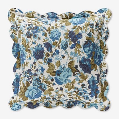 BrylaneHome Florence Euro Sham - Euro, Teal Floral