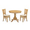 East West Furniture ANVA3-OAK-C 3 PC Dinette set - Kitchen Table and 2 Dining Chairs - 2 of 4