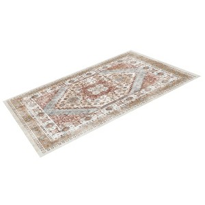 VEVOR Area Rug, 8 x 10 ft Large Washable Rug, Non-Slip and Tear-Resistant Soft Carpet, Pet Friendly Vintage Area Rugs,Indoor Mat for Bedroom,Brown Red - 1 of 4