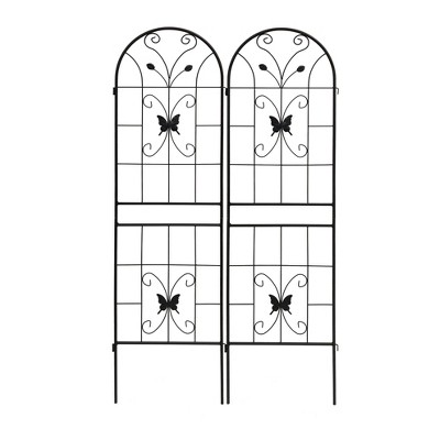 Lirago Black, 70.86"H * 19.68"W * 0.51"D, 2 pieces, Weatherproof Multi-functional Outdoor Screen - Laser-Cut Galvanized Steel Panel