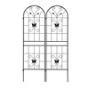 MAYEERTY 2 Pack Metal Garden Trellis 71 x 19.7 Inch Rustproof Climbing Plants Support Black Outdoor Flower - 4 of 4