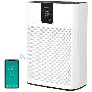 Topteng Smart Air Purifier White: 3 Speeds, HEPA Filter, Up to 2400 sq.ft. - 1 of 4