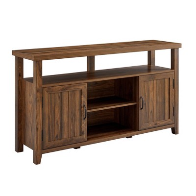 Modern Farmhouse Highboy Double Grooved Door TV Stand for TVs up to 65"  - Saracina Home