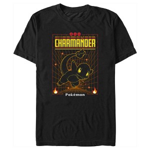 Men's Pokemon Charmander Retro Grid T-Shirt - 1 of 4