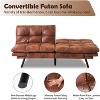 PDTEND Loveseat Memory Foam Futon Sofa Bed, Convertible Couch Sleeper Sofa for Small Compact Living Room - 4 of 4