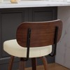 ORRD 26" Swivel Bar Stools Set of 2, Faux Leather Mid-Century Bar Chairs, Beige - 4 of 4