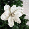 Northlight 24" Cream Magnolia Glittered Christmas Stem Spray - 2 of 4