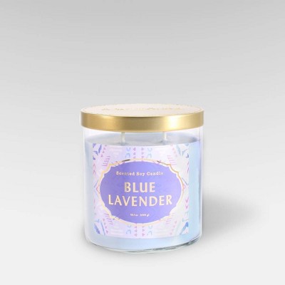 15.1oz Lidded Glass Jar 2-Wick Candle Blue Lavender - Opalhouse™