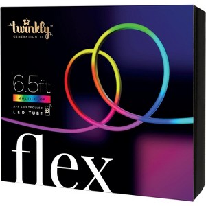 Twinkly Flex App-Controlled Flexible Light Tube with RGB (16 Million Colors) LEDs. White Wire. Indoor Smart Home Decoration Light - 1 of 4