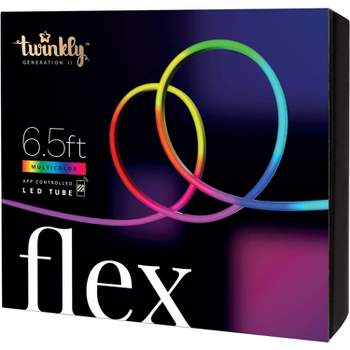 Twinkly Flex App-Controlled Flexible Light Tube with RGB (16 Million Colors) LEDs. 6.5 feet. White Wire. Indoor Smart Home Decoration Light