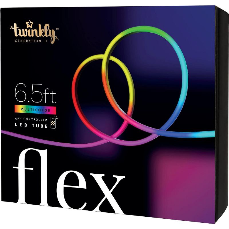 Twinkly Flex App-Controlled Flexible Light Tube with RGB (16 Million Colors) LEDs. 6.5 feet. White Wire. Indoor Smart Home Decoration Light, 1 of 11